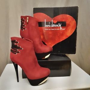 LuiChiny Byrn Ney Ankle Booties - Burgundy